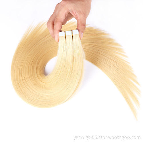 One Donor Virgin Cuticle Aligned Mink Brazilian Human Hair Tape In  1b 1# 2# 4# 6# 8# 613# Attachment Ombre Hair Weft Extensions